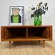 Sideboard bas Dyrlund avec portes escamotables en teck, Danemark 1960