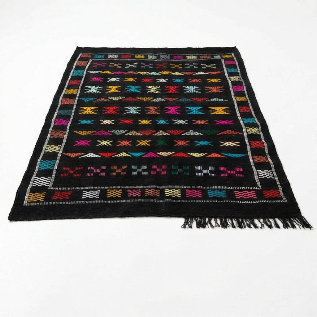Small black Sabra rug 100x150 cm