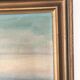 Grande peinture à l'huile vintage originale de paysage fluvial, vers 1960.