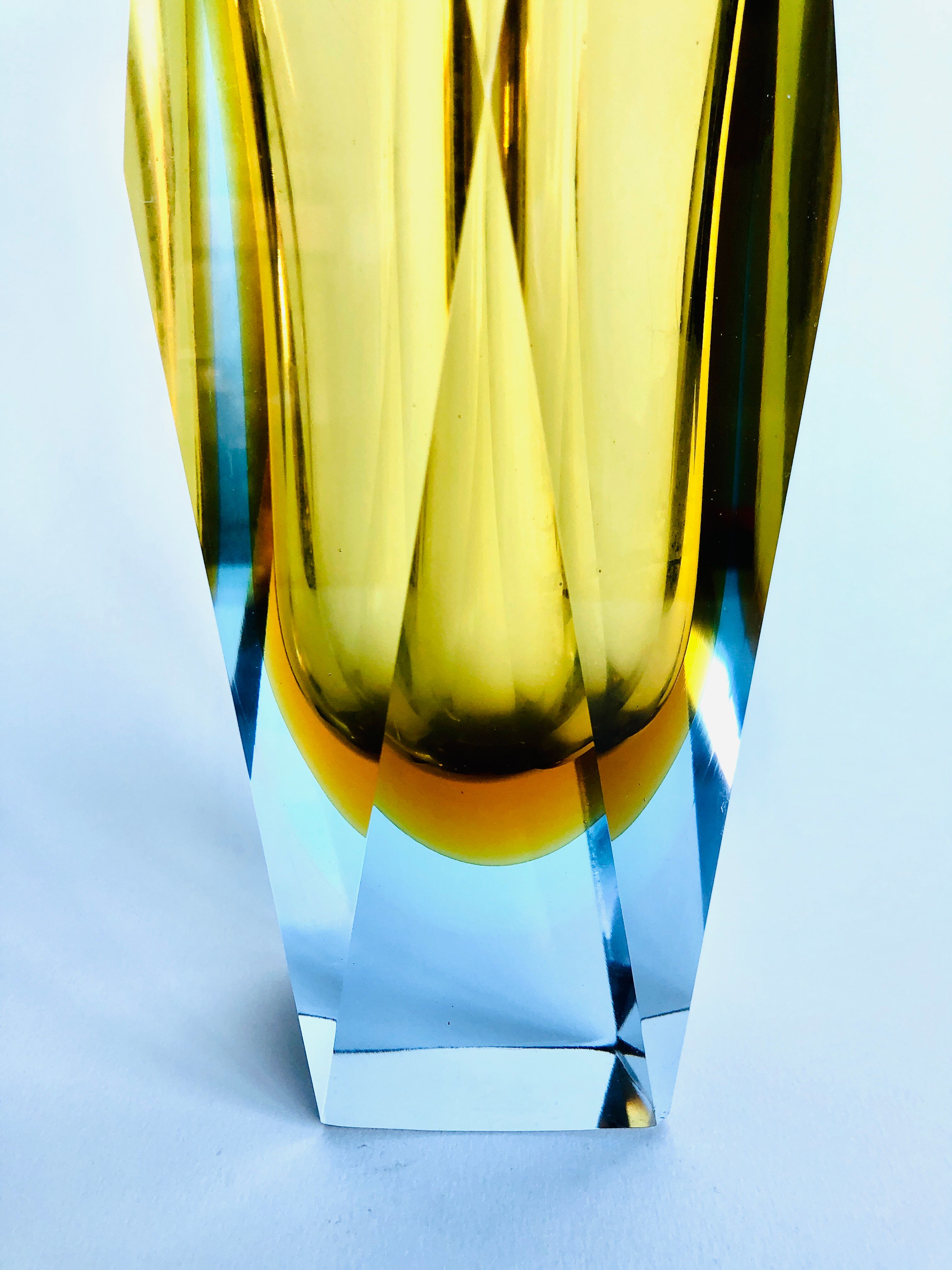 Vase Sommerso Murano design Luigi Mandruzzato, 60s