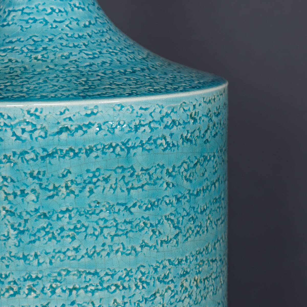Paire de lampes de table en céramique bleue vintage française des années 1970