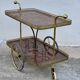 Vintage 1950s bar serving table on wheels