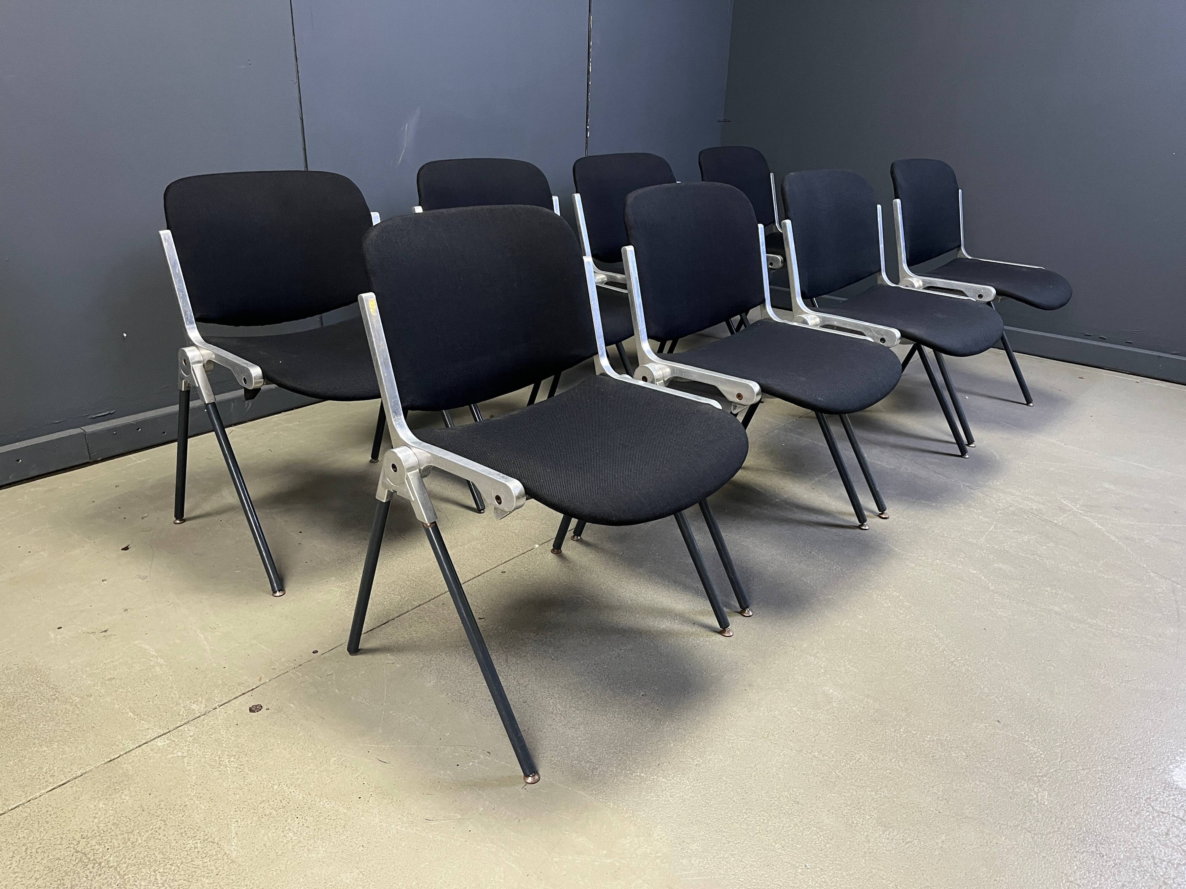 Vintage Italian stackable dining chairs in the style of Castelli, set of 8.