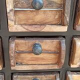 Metal cabinet with wooden drawers