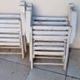 5 vintage wooden garden armchairs gleizes