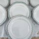 Set of 7 Longwy France earthenware dessert plates, Trianon model