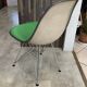 Eames Herman Miller DSR Eiffel chair in green greige fibreglass and vinyl.