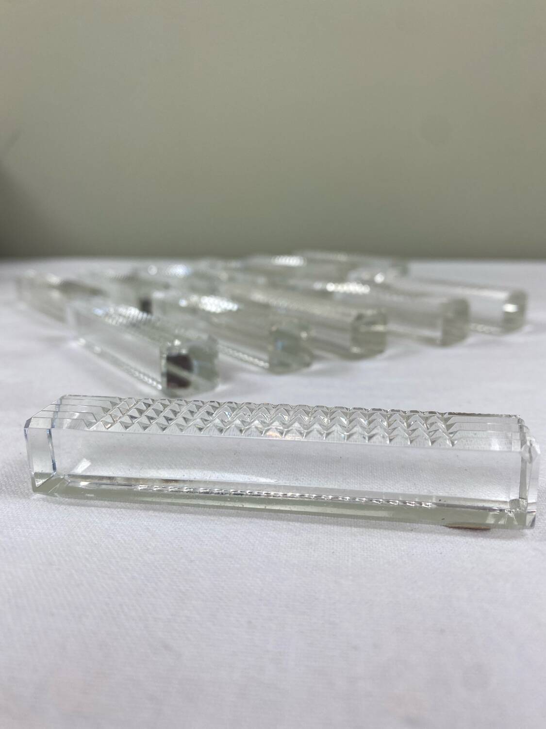 Lot De 12 Porte-couteaux En Cristal, Forme Feuille De Chêne, Transparent, Sans Marque