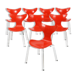 Arne Jacobsen set of 8 chairs "the Lily" model 3108