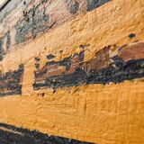 Orange and black abstract painting, oil on panel, Serge Detriaux, 1998