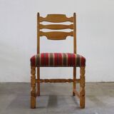 Vintage 1960s Danish farmhouse oak dining chairs in the style of Henning Kjærnulf