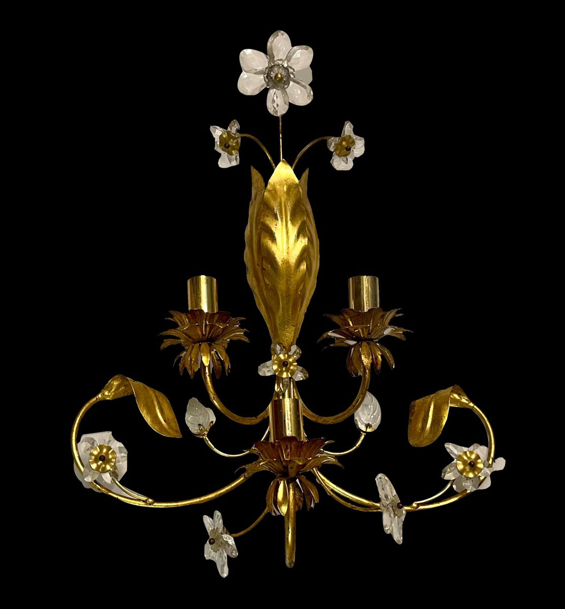 Gilded murano glass sconce