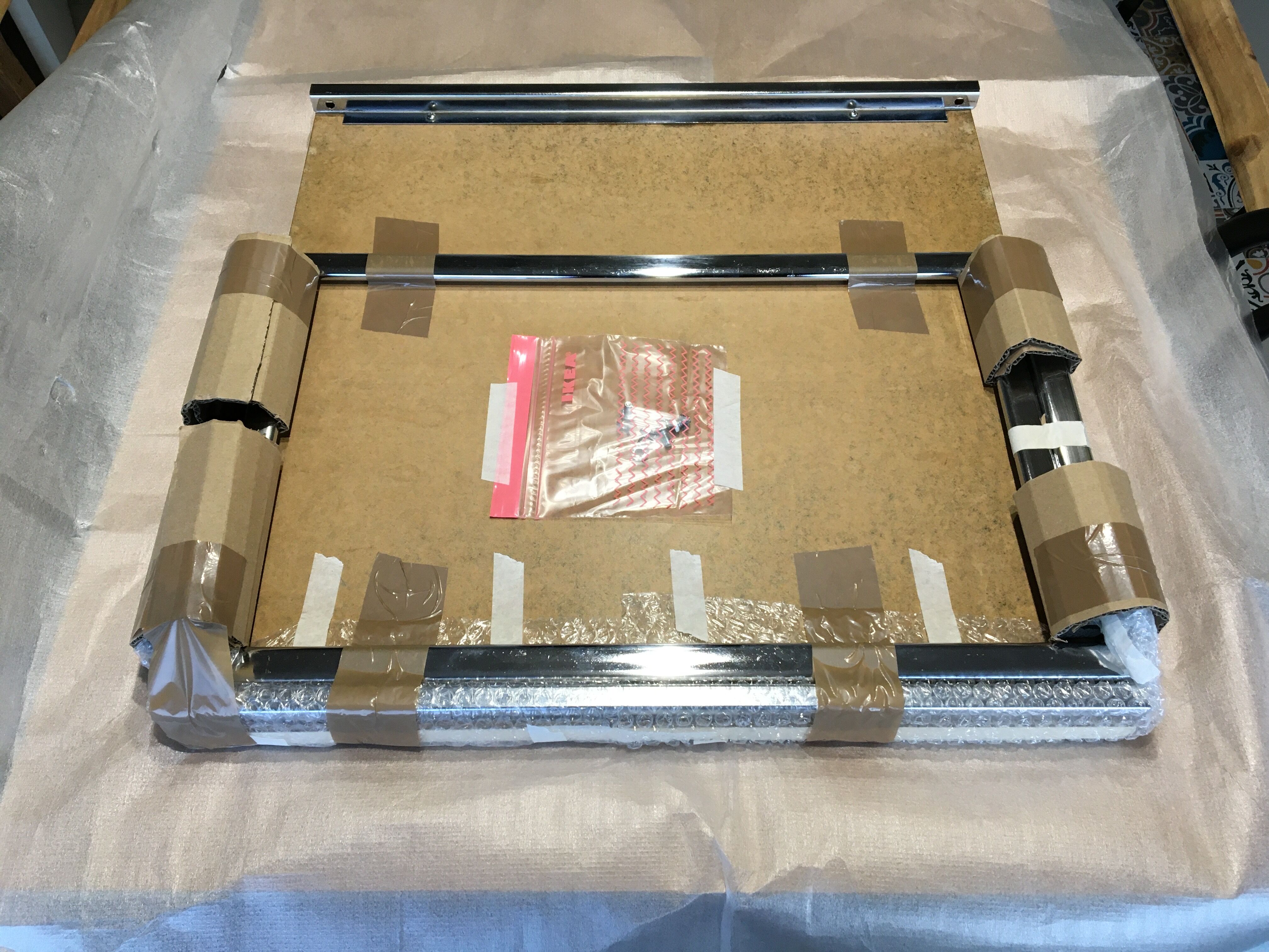 Vintage 80s chrome coffee table