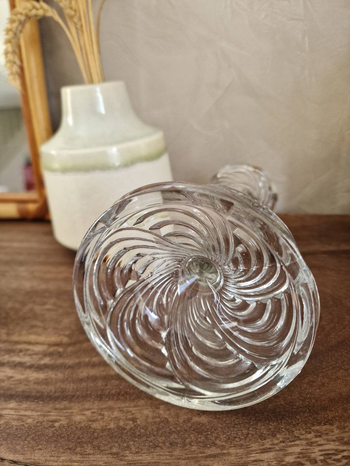 Molded glass candle holder