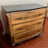 Old black marble chest of drawers