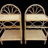 Rattan bedside table from the 70s Italy