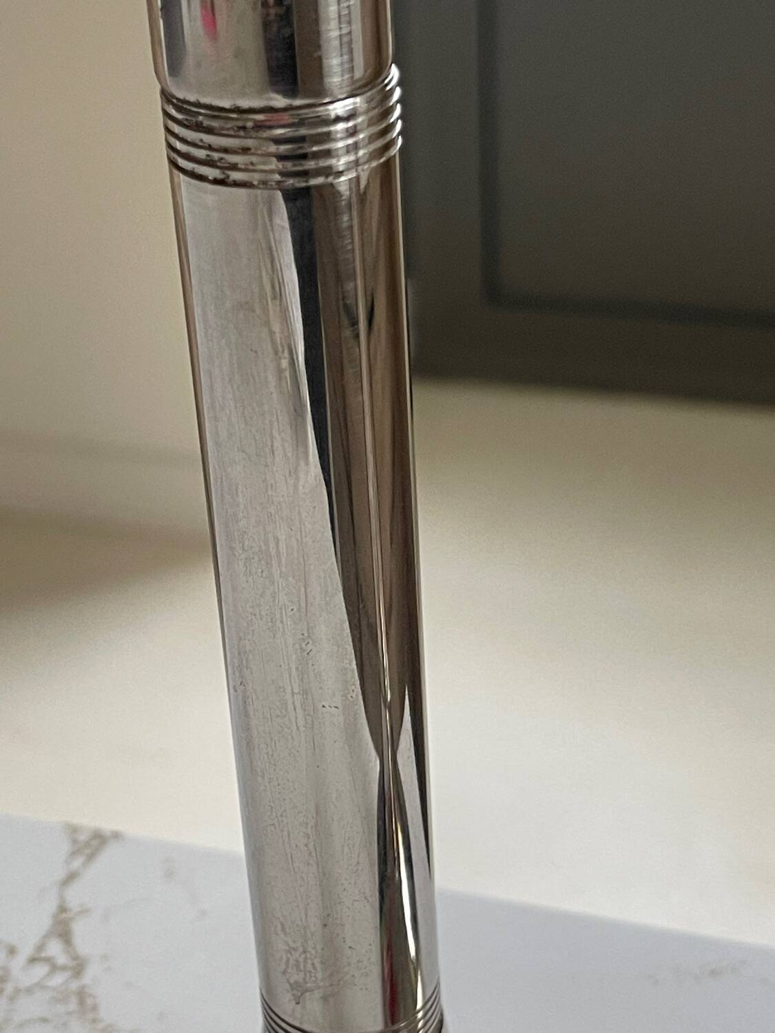 Silver metal candle holders