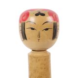 Large Kokeshi Doll XL Size Hand Painted Wood Japan Showa 48cm