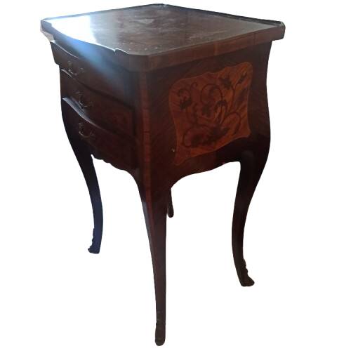 Antique bedside table with marquetry