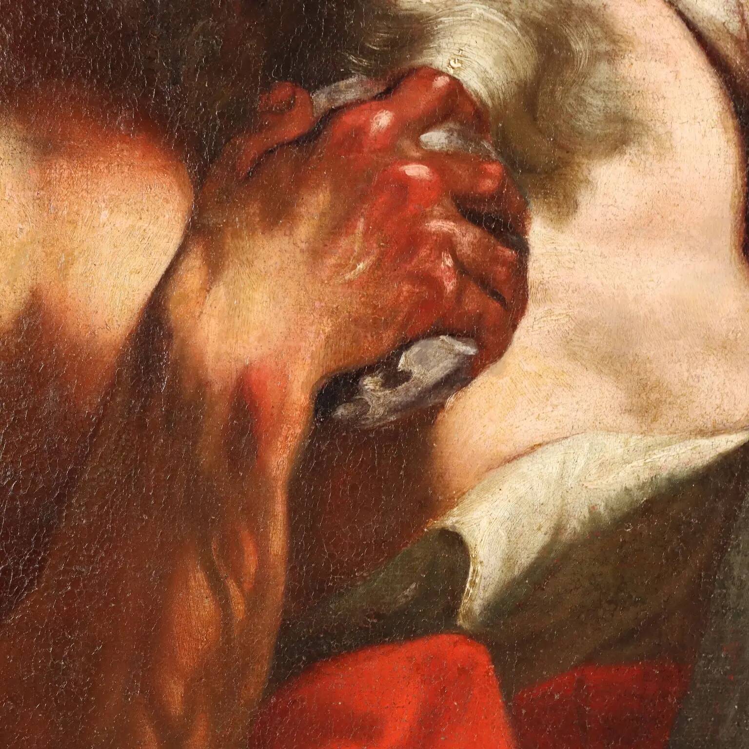 Ancient painting of Saint Jerome, oil on canvas, Italy 17th century.