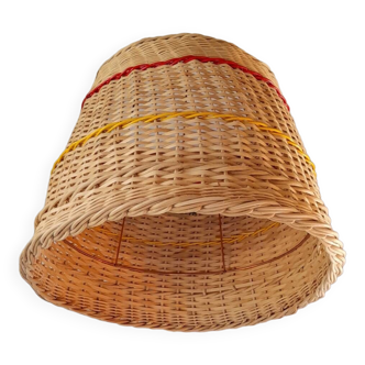 60s woven rattan lampshade