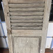 Old fir shuttered door