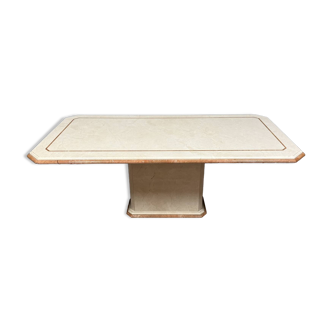 Très importante table en marbre à 2 couleurs