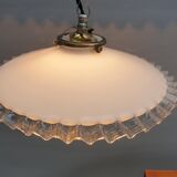 Art Deco ruffled opaline hanging