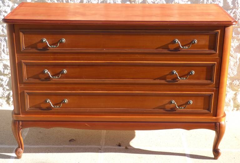 Large vintage-style chest of drawers with three drawers made from wood.