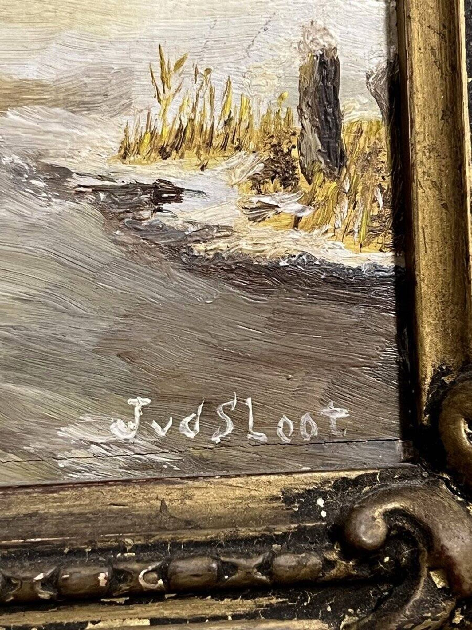 Oil on Panel Winter Landscape