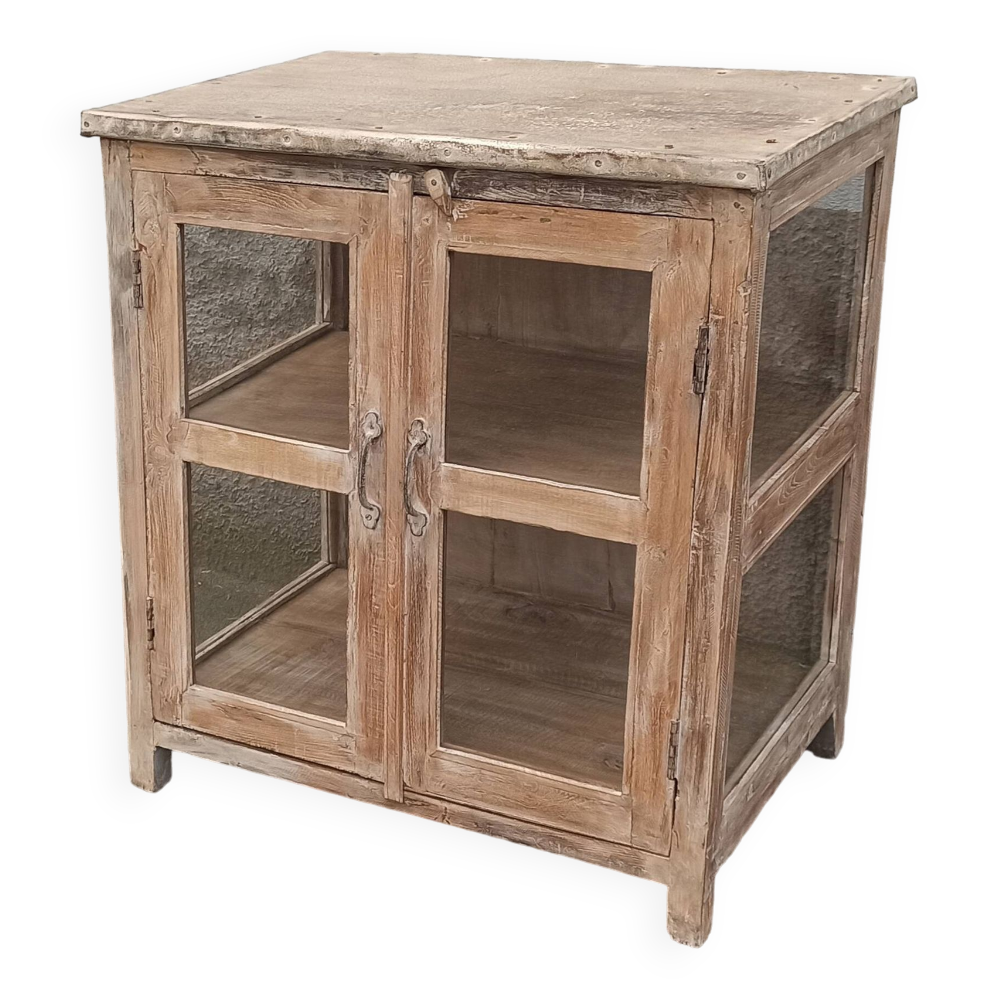 Cream white wooden display case