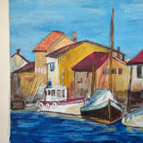 Old marine painting from the 20th century