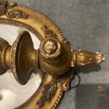 Italian gold gilded wooden mirror sconce, 1950s