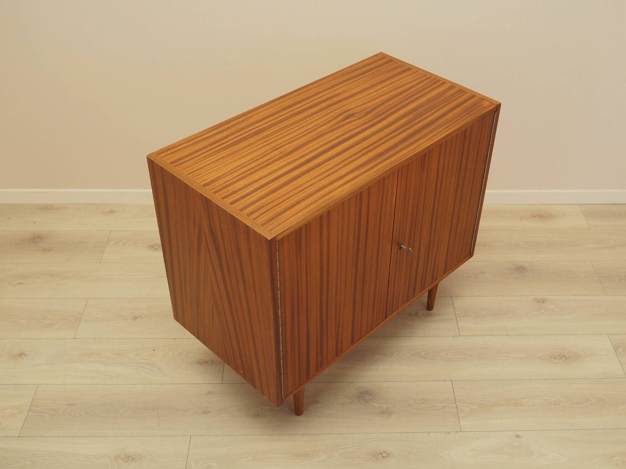 Mahogany Cabinet with Lock Meblosprzęt Poland 1970s