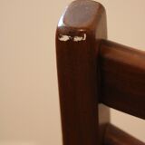 4 Scandinavian chairs in wood and faux leather, 1970.