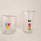 Set of 2 Mobil flag glasses