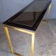 Designer console in gilded brass and glass, 1970s