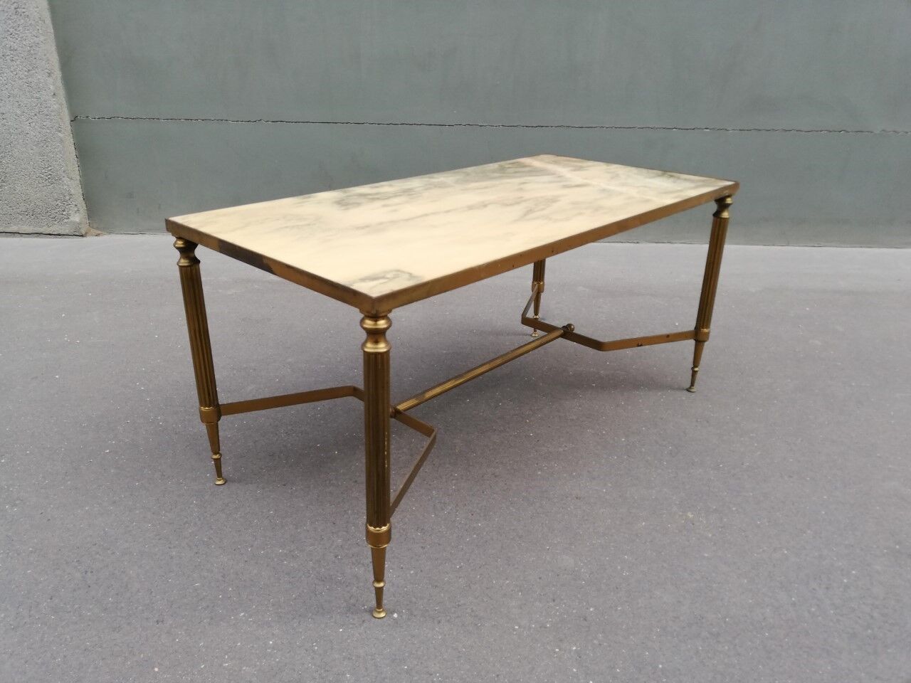 Brass and marble 1960s coffee table