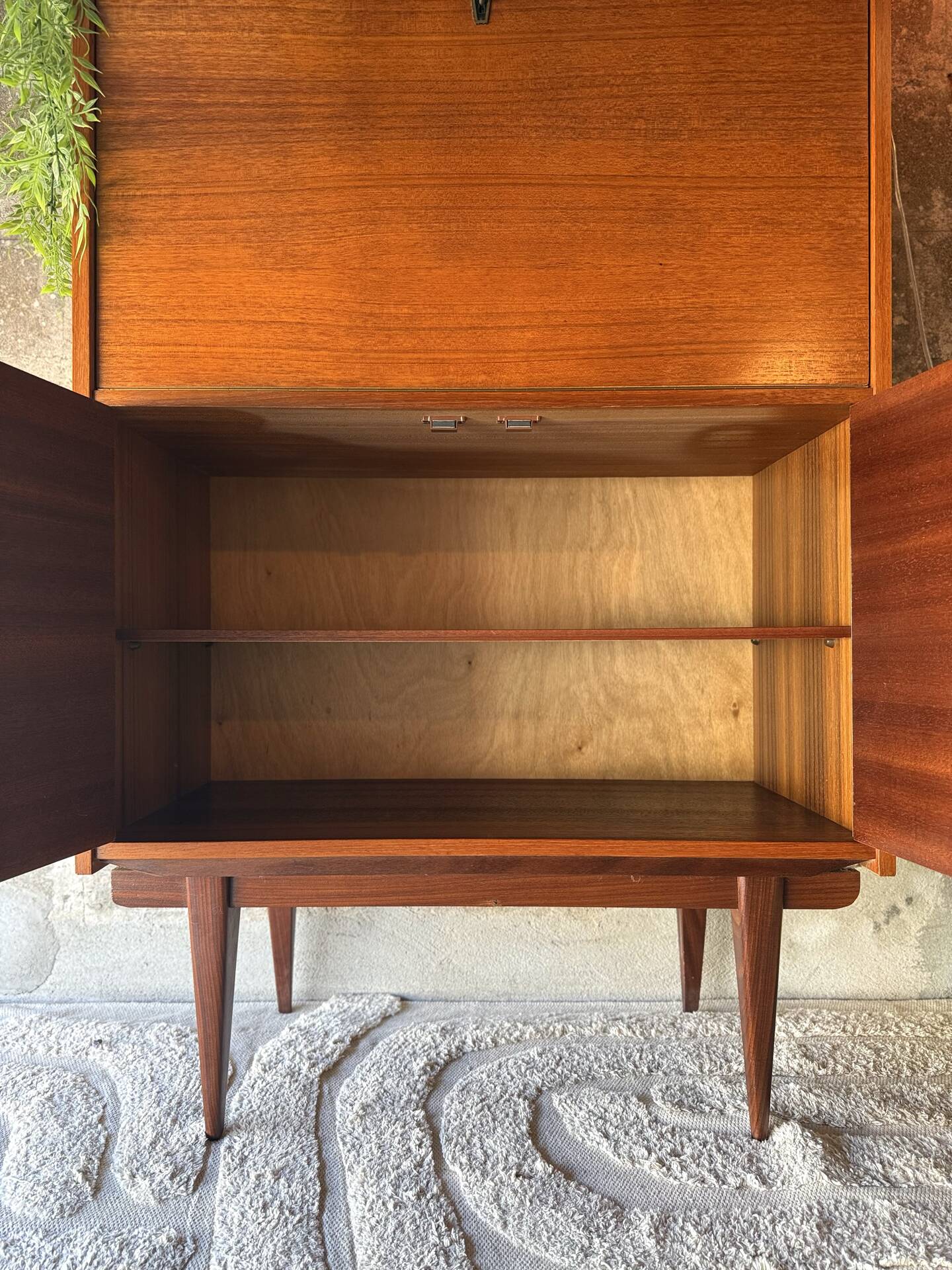 Armoire secrétaire vintage scandinave en teck, 1960