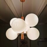 Chandelier 6 bulbs Temde Leuchten 1970s