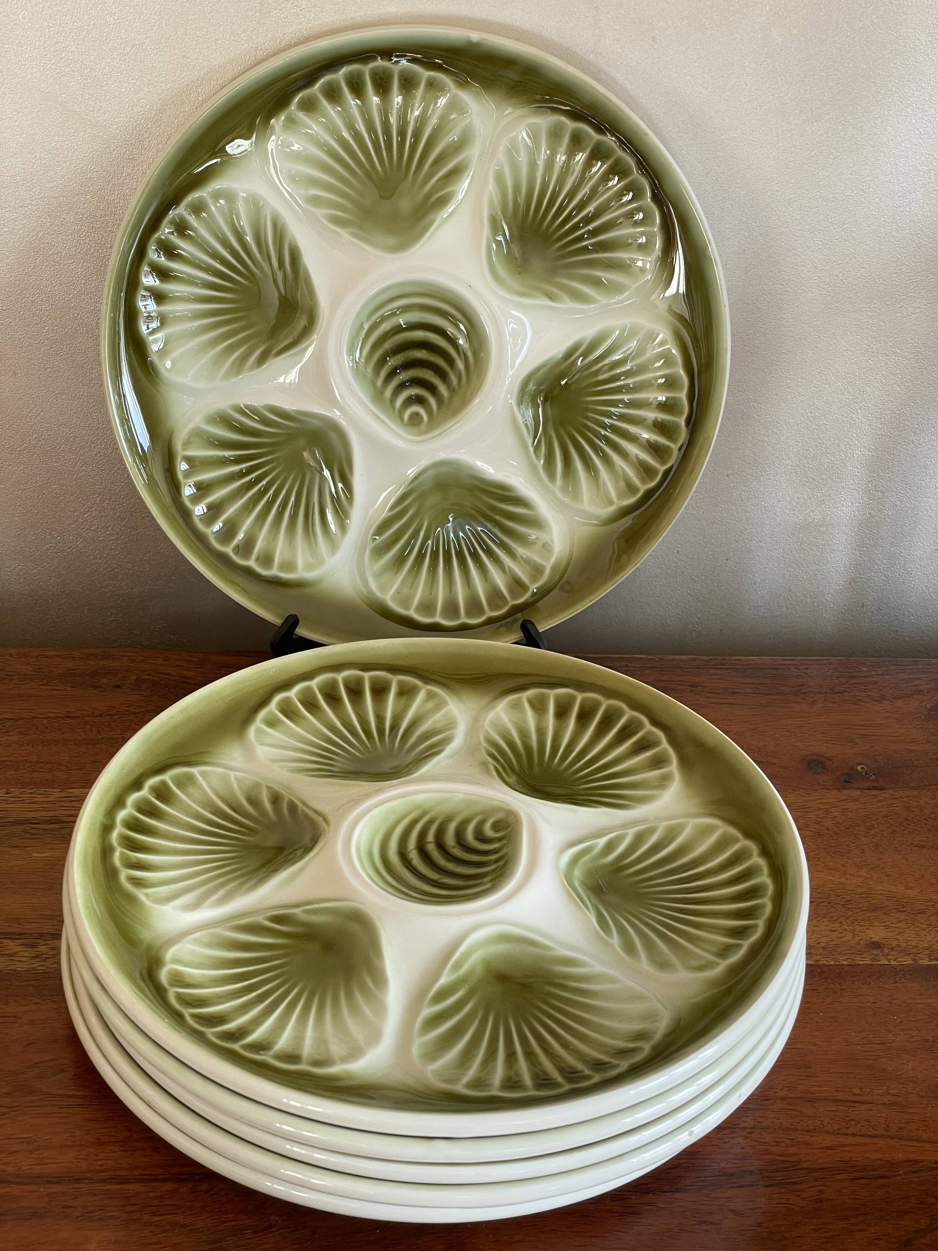 6 Moulin des Loups oyster plates