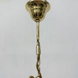 Chandelier with mourn glass pink flowers , 1970s