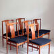 6 Danish mid-century teak chairs by Henning Sørensen for Danex from the 1960s.