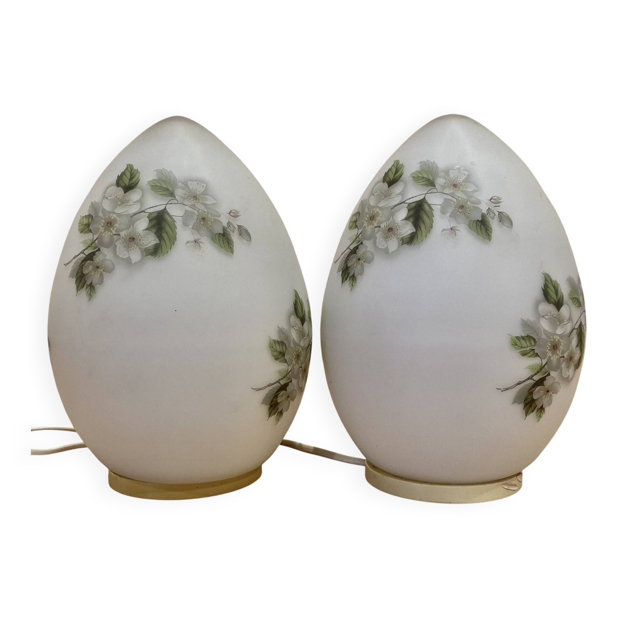 Pair of opaline lamps, 1950s design