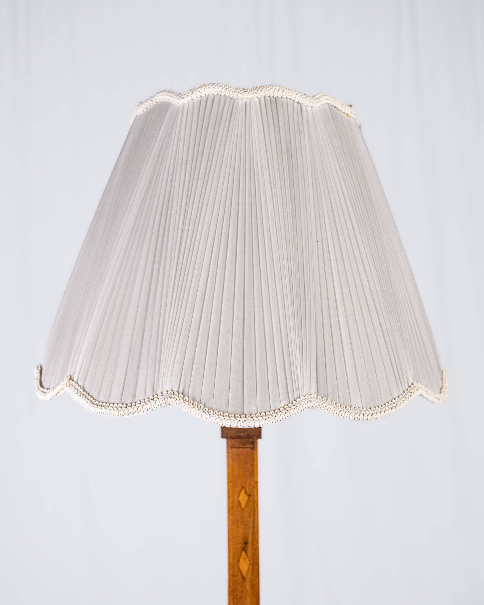 Art Deco floor lamp in marquetry, France, 1930s
