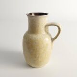 Mid-Century Modern Grey & Yellow Stoneware Vase with Handle by Strehla, Germany