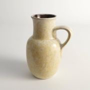 Mid-Century Modern Grey & Yellow Stoneware Vase with Handle by Strehla, Germany