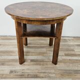 Art Decò Round Walnut Coffee Table