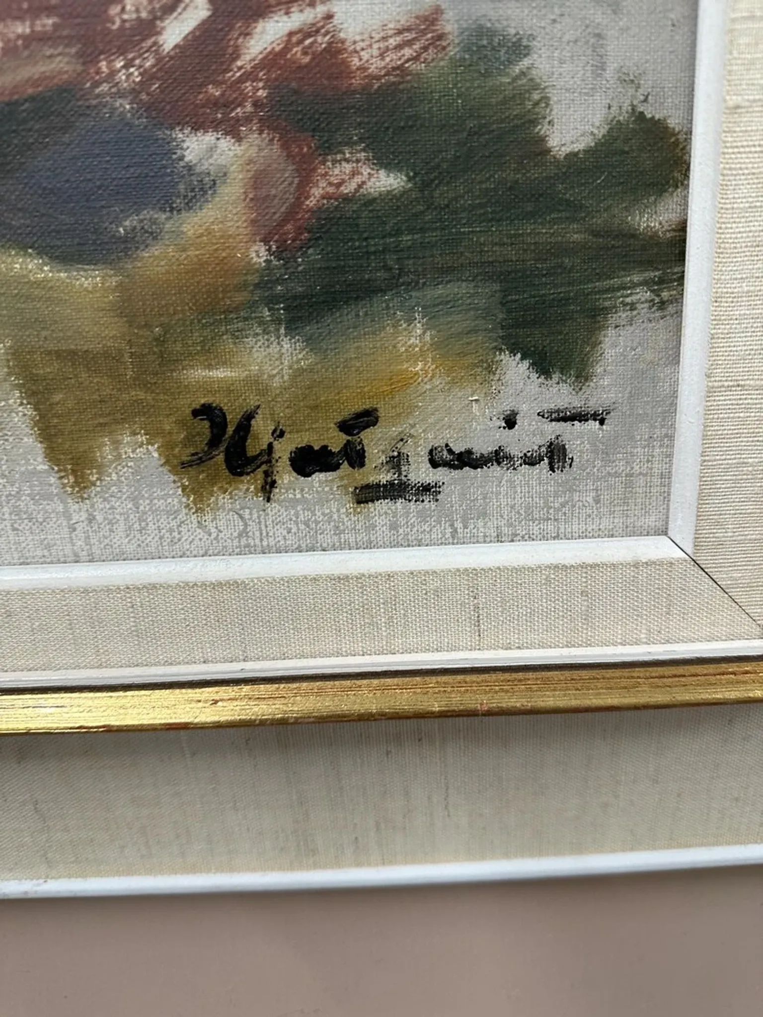 Original Swedish Oil on Canvas – “Landscape” by Ivar Hjertqvist – Vintage & Framed 74 × 65 cm (29" × 25.5")