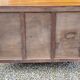 Chest of drawers from the 40s/50s in golden blond walnut 3 drawers feet compass